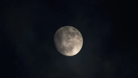 Big full moon cloud movement in 4K Stock Footage 88339120