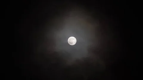 Big Full Moon In The Night Sky Stock Footage 109673622