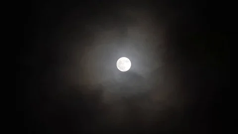Big Full Moon In The Night Sky Stock Footage 109673659