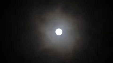 Big Full Moon In The Night Sky Stock Footage 109673673