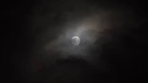 Big Full Moon In The Night Sky Stock Footage 109674262