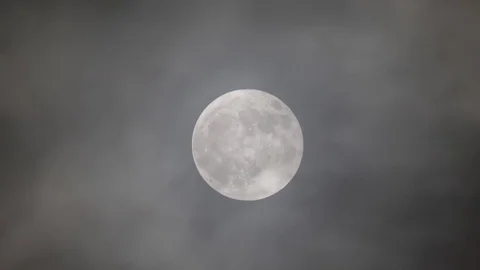 Big Full Moon In The Night Sky Stock Footage 109674279