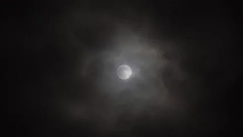 Big Full Moon In The Night Sky Stock Footage 109674480