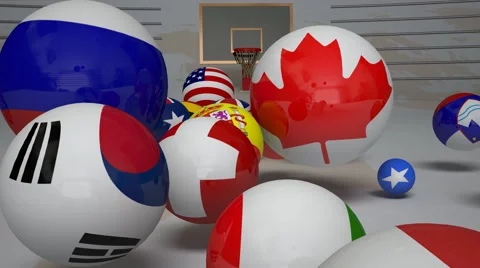 Big Game.Animation competition between countries. Video stock 50397639