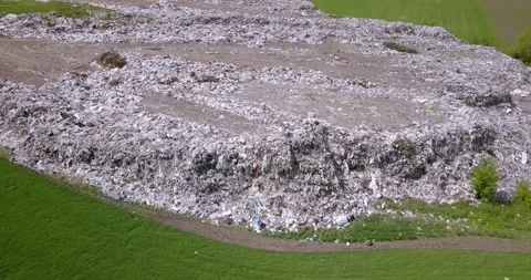 Big Garbage Dump Background. Drone Shot. Ukraine Stock Footage 130919385