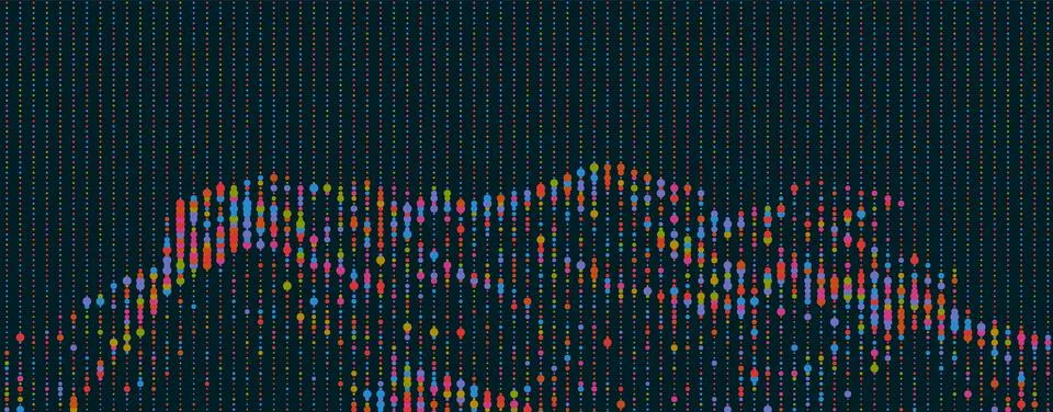 Big genomic data visualization. AGCT vector illustration Stock Illustration