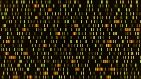 Big genomic data visualization, DNA information by virtual ai Stock Footage 312277758