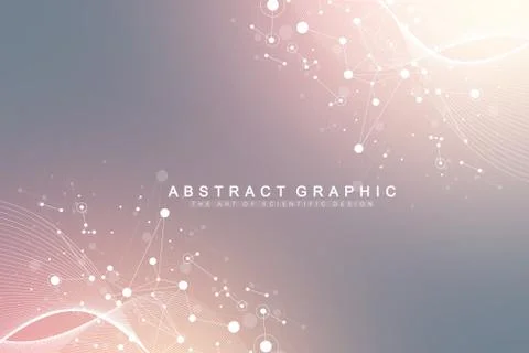 Big Genomic Data Visualization. DNA helix, DNA strand, DNA Test. Molecule or Illustrazione stock