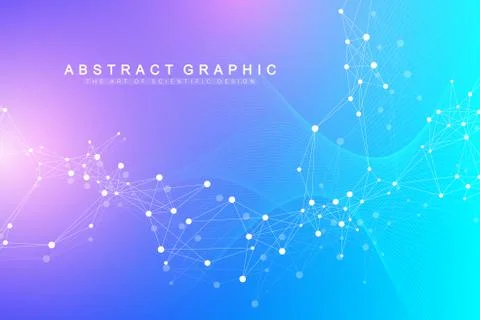 Big Genomic Data Visualization. DNA helix, DNA strand, DNA Test. Molecule or Stock Illustration