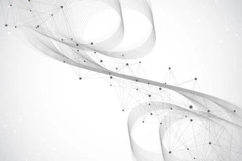 Big Genomic Data Visualization. DNA helix, DNA strand, DNA Test. Molecule or Stock Illustration