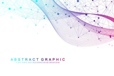 Big Genomic Data Visualization. DNA helix, DNA strand, DNA Test. Molecule or Stock Illustration