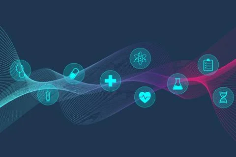 Big Genomic Data Visualization. DNA helix, DNA strand, DNA Test. Molecule or Stock Illustration