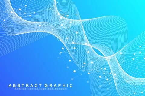 Big Genomic Data Visualization. DNA helix, DNA strand, DNA Test. Molecule or Stock Illustration