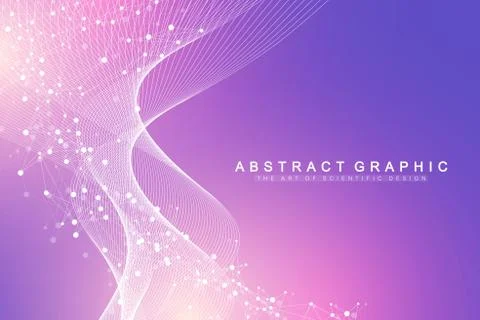 Big Genomic Data Visualization. DNA helix, DNA strand, DNA Test. Molecule or Stock Illustration