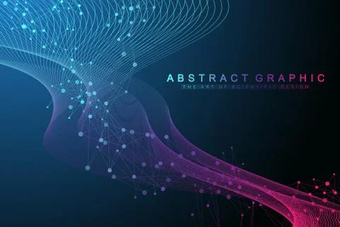 Big Genomic Data Visualization. DNA helix, DNA strand, DNA Test. Molecule or Stock Illustration