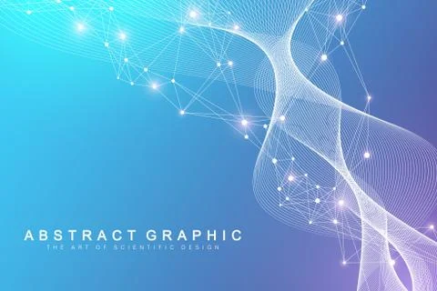 Big Genomic Data Visualization. DNA helix, DNA strand, DNA Test. Molecule or Stock Illustration