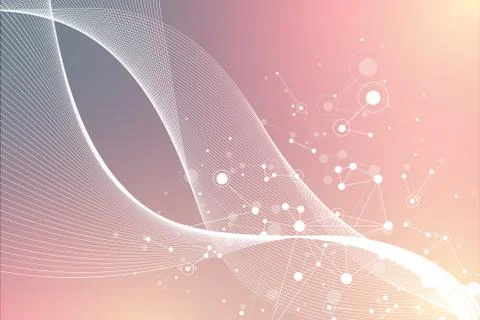 Big Genomic Data Visualization. DNA helix, DNA strand, DNA Test. Molecule or Stock Illustration