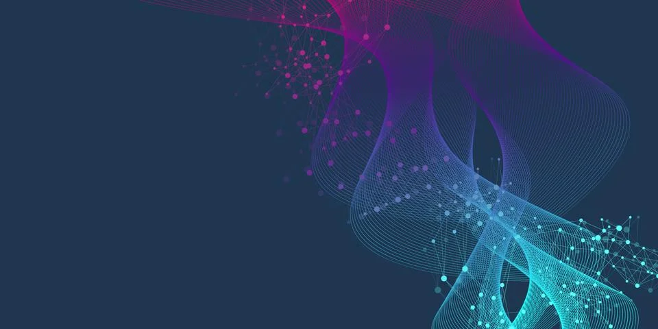 Big Genomic Data Visualization. DNA helix, DNA strand, DNA Test. Molecule or Stock Illustration