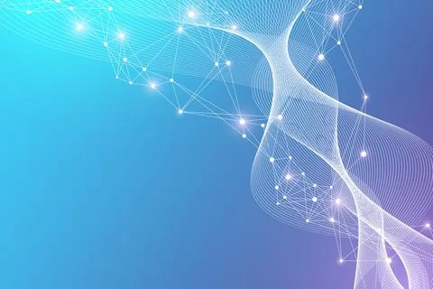 Big Genomic Data Visualization. DNA helix, DNA strand, DNA Test. Molecule or Illustrazione stock