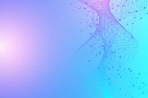 Big Genomic Data Visualization. DNA helix, DNA strand, DNA Test. Molecule or Illustrazione stock