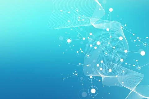 Big Genomic Data Visualization. DNA helix, DNA strand, DNA Test. CRISPR CAS9 - Stock Illustration