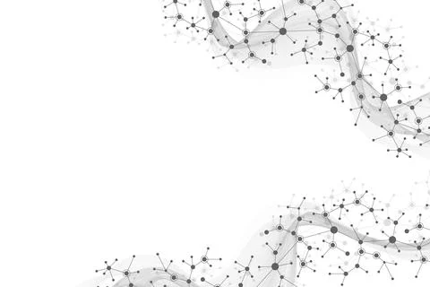 Big Genomic Data Visualization. DNA helix, DNA strand, DNA Test. CRISPR CAS9 - Illustrazione stock