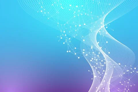 Big Genomic Data Visualization. DNA helix, DNA strand, DNA Test. CRISPR CAS9 - 스톡 일러스트