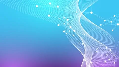 Big Genomic Data Visualization. DNA helix, DNA strand, DNA Test. CRISPR CAS9 - Illustrazione stock