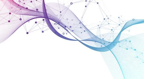 Big genomic data visualization illustration. Genome sequence map. Dna test Stock Illustration