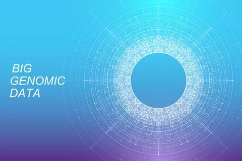 Big genomic data visualization vector illustration. Genome sequence map. Dna Stock Illustration