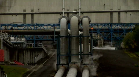 Big Geothermal Pipes Stock-Footage 331647