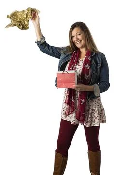 Big gesture opening a present Foto stock