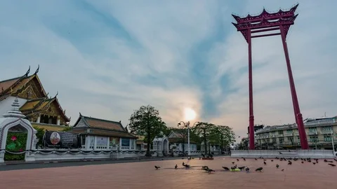 Big giant swing "Wat Suthat Thepwararam" Stock Footage 80906574