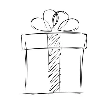 Big gift box isolated on white background. Stock Illustration