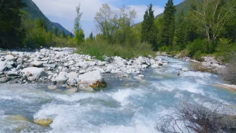 Big glacial river in the mountains Stock-Footage 243083219