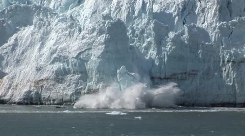 Big Glacier Ice Calving Stock Footage 40579679