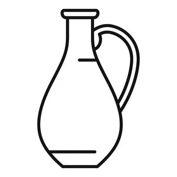 Big glass jug with handle for serving water or wine Illustration