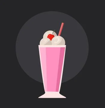 Big glass with a milkshake Stock Illustration