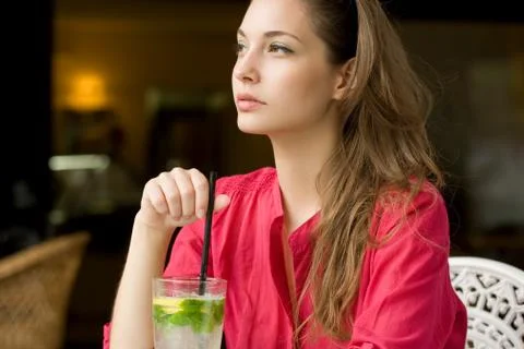 Big glass of refreshment. Stock Photos