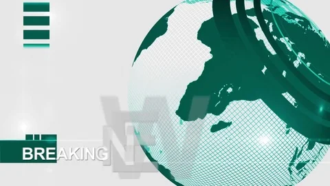 Big globe breakingnews generic background 4K green Stock Footage 74136991