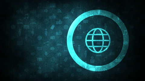 Big globe icon on network background Stock Footage 195674764
