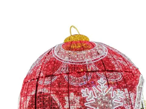 Big globe made of lights in Baia Mare city, Romania. Isolated on white 库存照片
