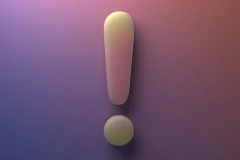 Big glowing exclamation mark on gradient background Stock Illustration
