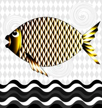 Big golden fish Stock Illustration