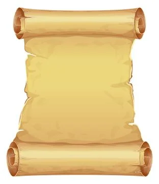 Big golden scroll of parchment Stock Illustration