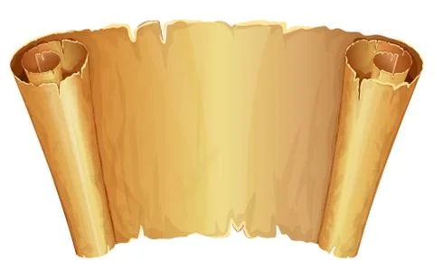 Big golden scroll of parchment Stock Illustration