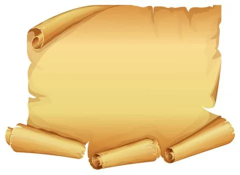 Big golden scroll of parchment Stock Illustration