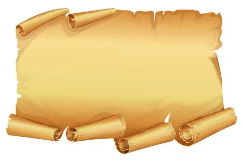 Big golden scroll of parchment Stock Illustration