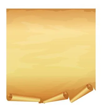 Big golden scroll of parchment Stock Illustration