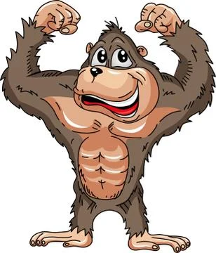Big gorilla is angry Stock Illustration
